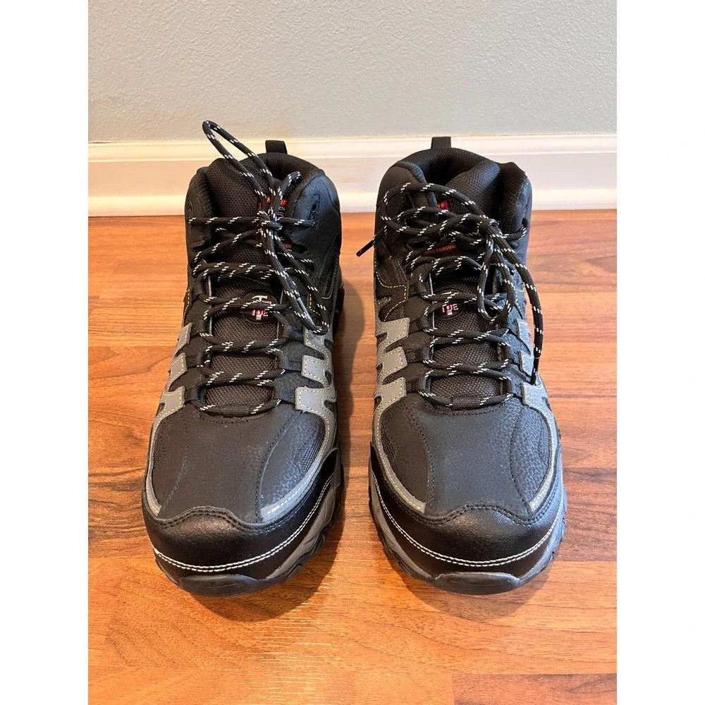 Skechers Holdredge Rebem Steel Toe Work Boot Mens 14 Black Charcoal 77108